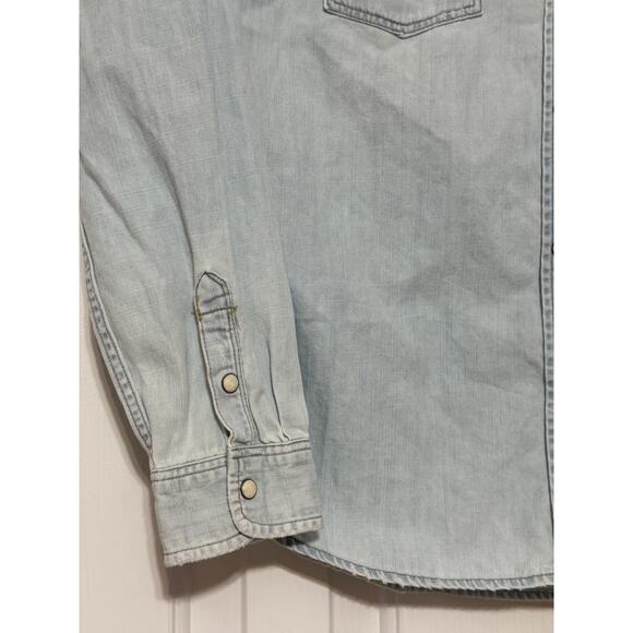 American Eagle Slim Fit Light Chambray Button-Up Shirt, Size M - Picture 6 of 8